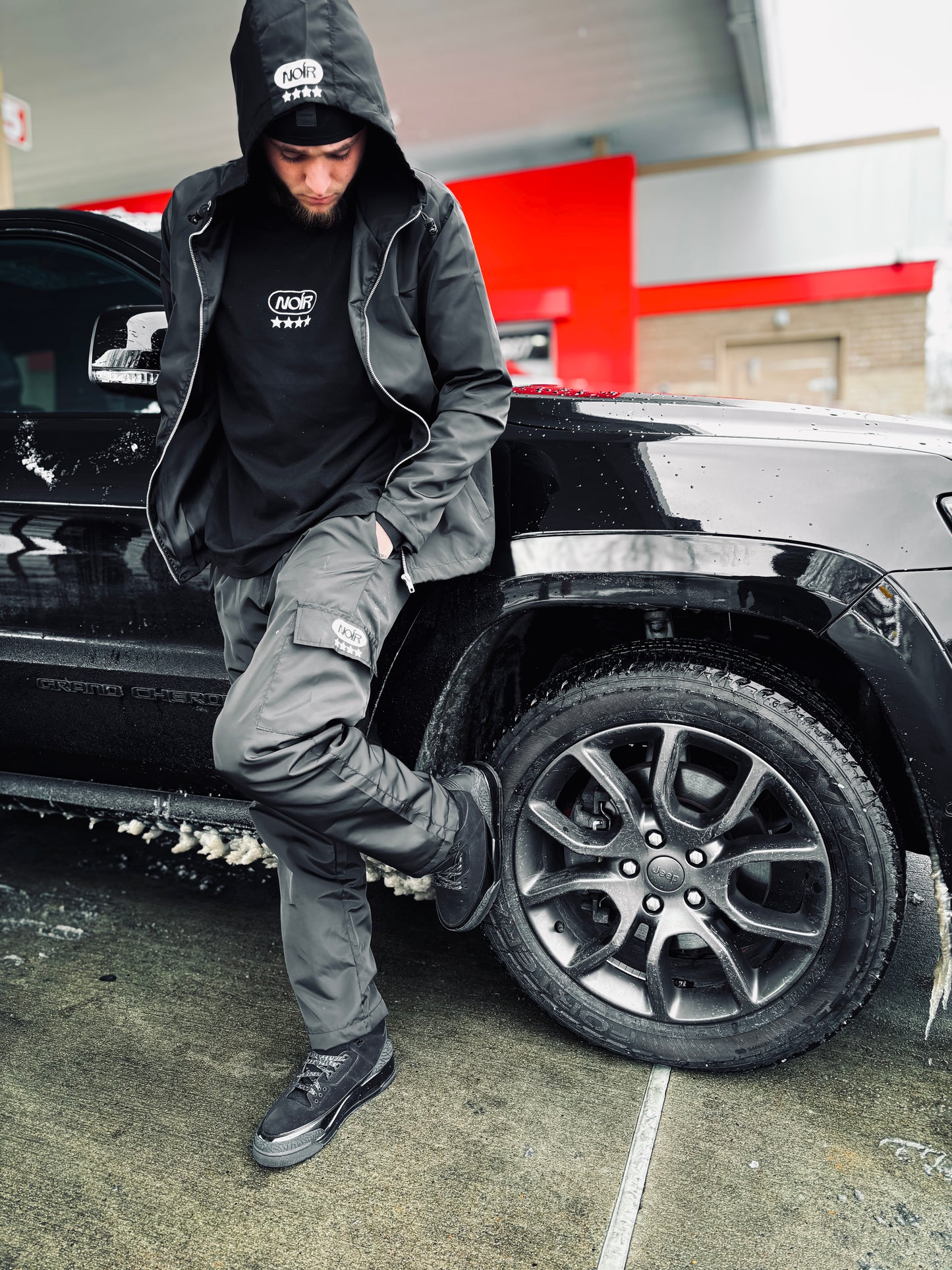 Noir Wind-Breaker Hoodie